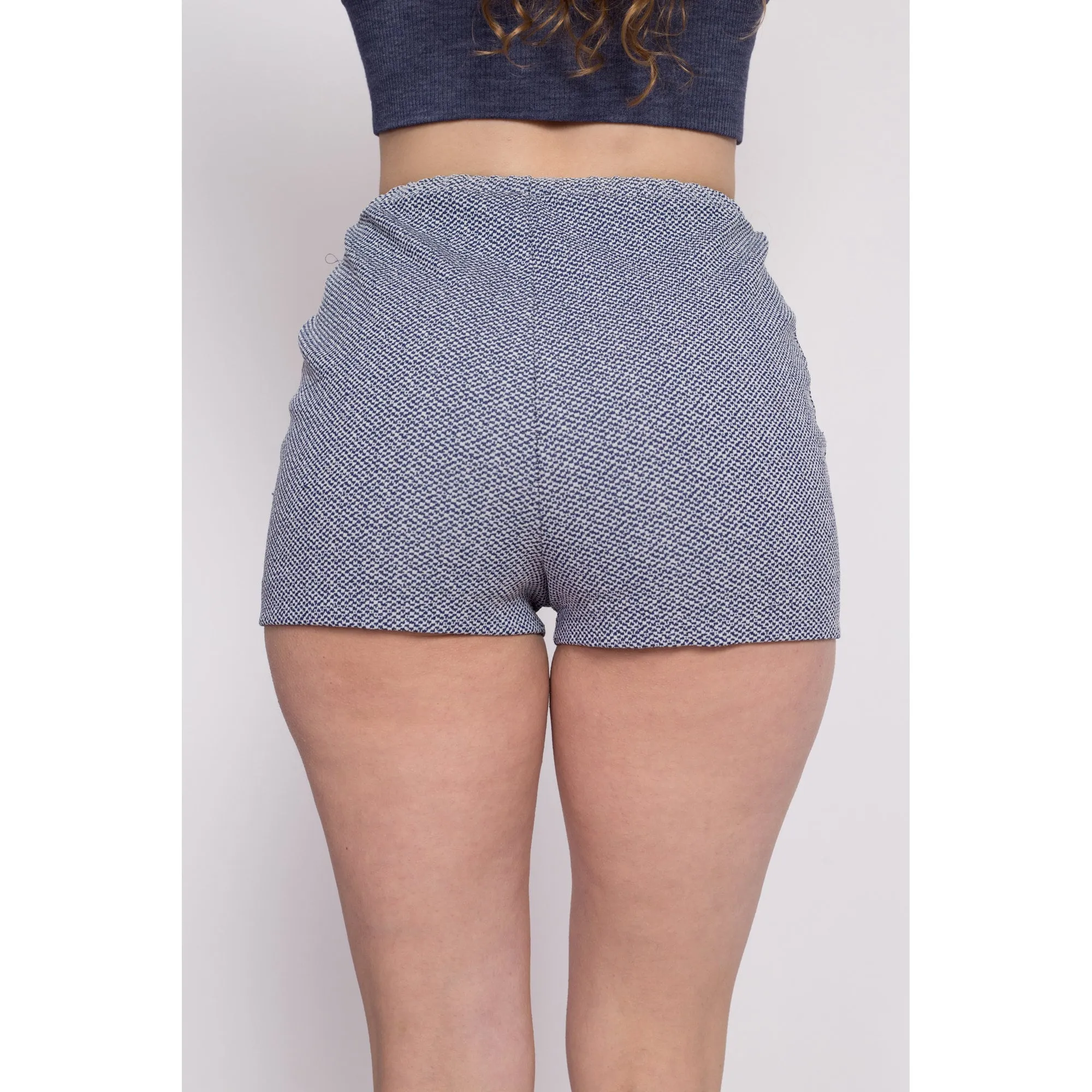 70s Blue High Waisted Hot Pants - Small