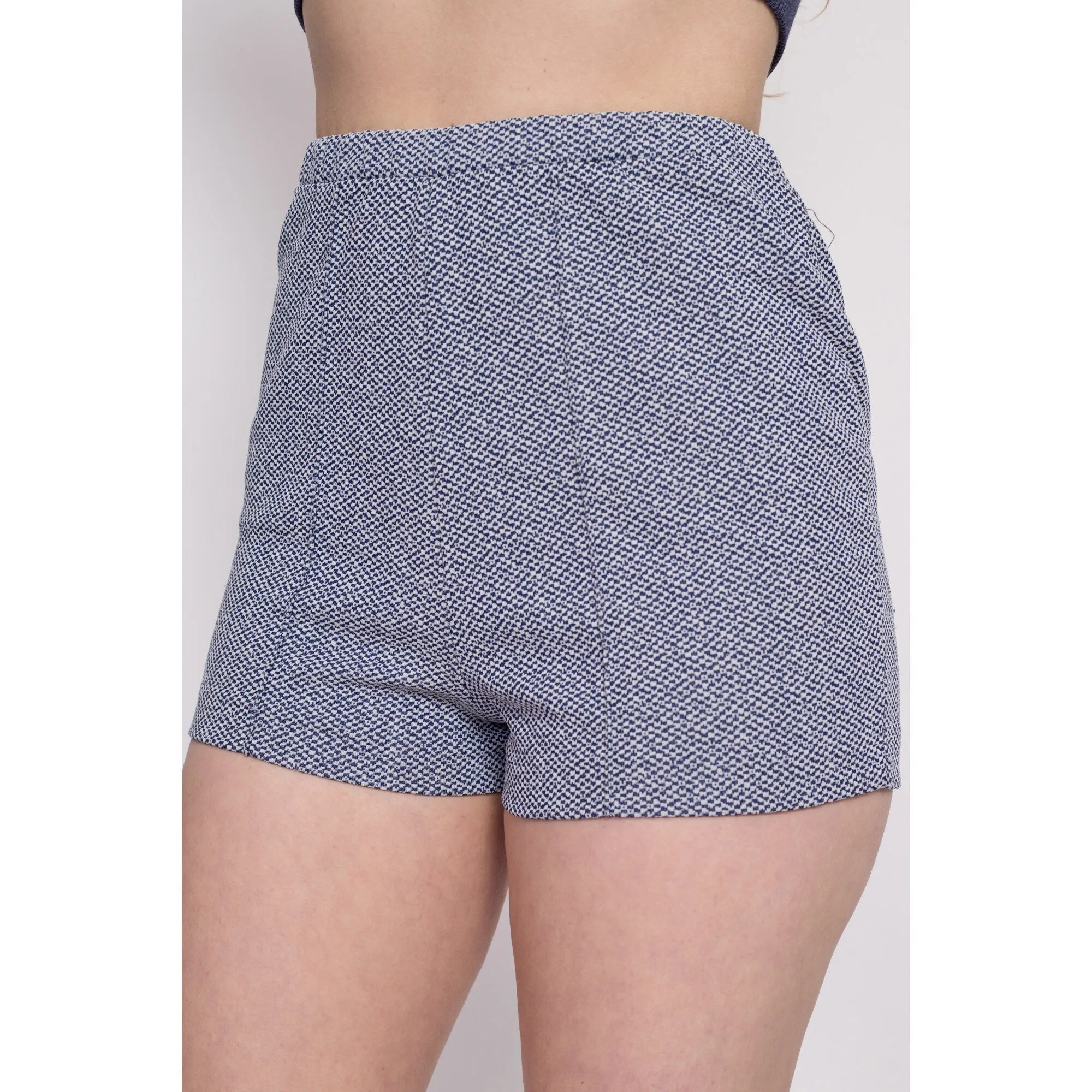 70s Blue High Waisted Hot Pants - Small