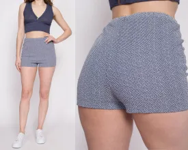 70s Blue High Waisted Hot Pants - Small