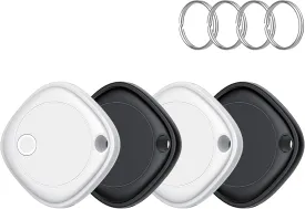 Air Tags-4 Pack, Bluetooth Tracker Works with Apple Find My APP (iOS Only), Bluetooth Smart Air Tag Keys Finder and Item Locator for Keys, Bags, Luggage, Pets, Wallet, Replaceable Battery