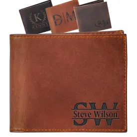 Custom Wallet for Men, Dad, Him, Mens Christmas Gifts, Genuine Leather Wallet with Custom Name for Anniversary, Personalized Unique Design Wallet for Him, Father, Boyfriend, Husband, Grandpa, Son