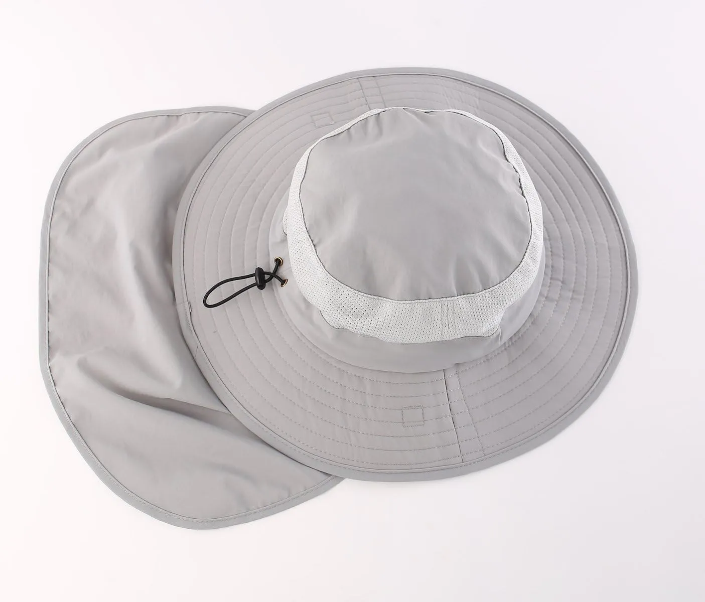 Home Prefer Outdoor UPF50  Mesh Sun Hat Wide Brim Fishing Hat with Neck Flap Sun Hat for Men Women