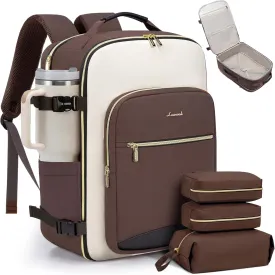 LOVEVOOK 40L Travel Backpack for Women & Men, Large Carry on Backpack for Airplanes with 3 Packing Cubes, TSA Personal Item Travel Bag fits 17" Laptop, Waterproof Weekender Essentials Airline Approved