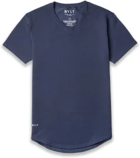 Men's Drop-Cut V-Neck ?C Plain Tshirts for Men ?C Soft Polyester, Cotton, Spandex ?C Moisture Wicking, Wrinkle Resistant