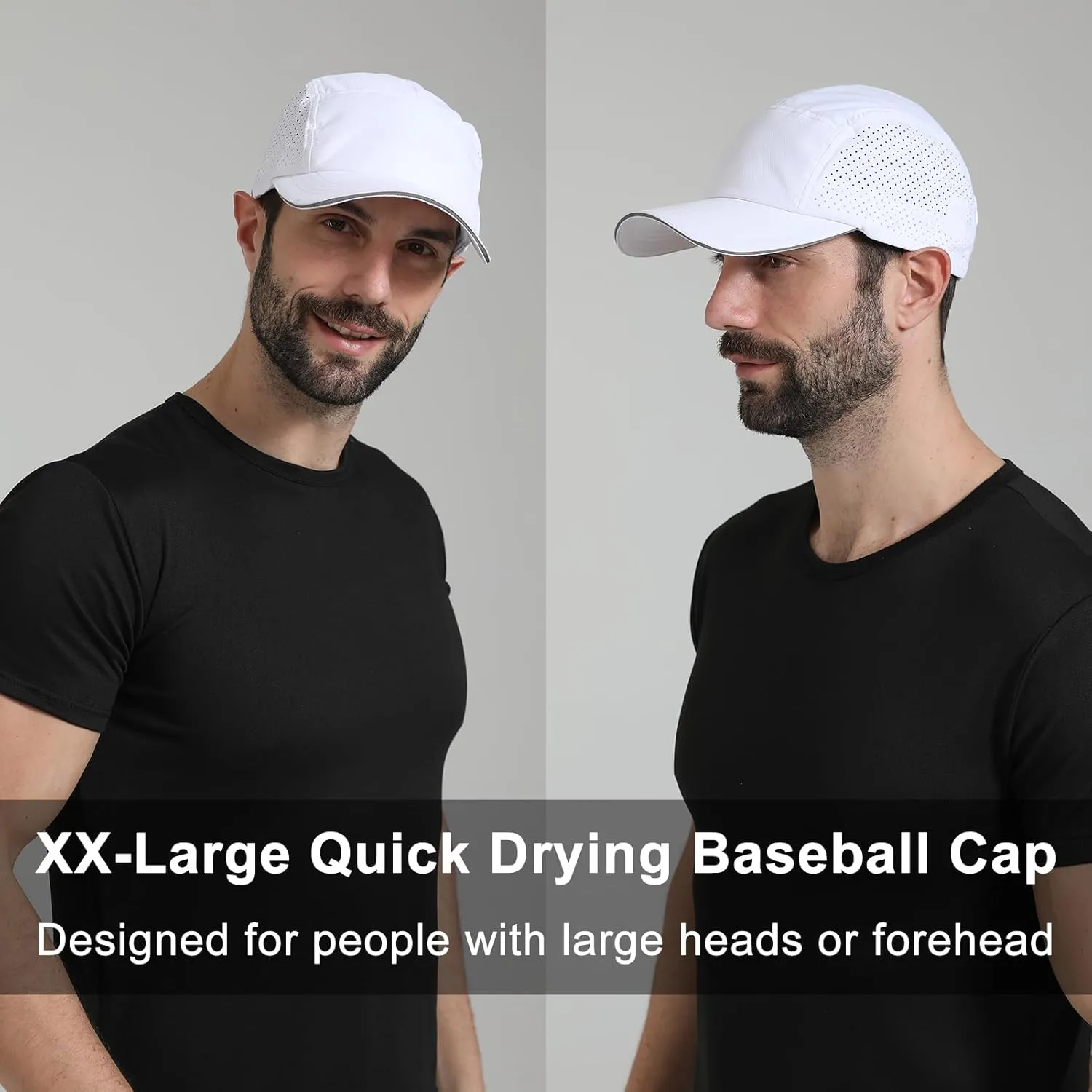 Oversize XXL Mens Quick Dry Baseball Cap Cooling Breathable Mesh Sports Cap Lightweight Snapback Hat for Big Head