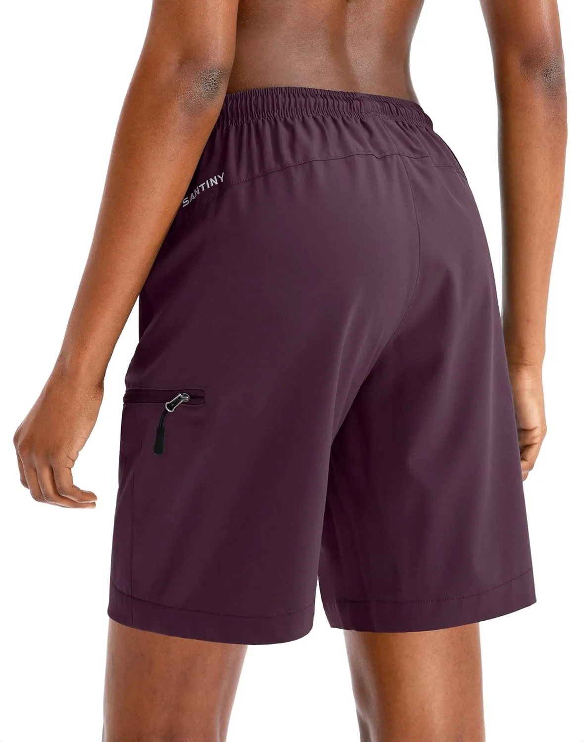 SANTINY Women's 5''/ 7''/9'' Hiking Cargo Shorts Quick Dry Lightweight Summer Shorts for Women Athletic Golf Zipper Pockets
