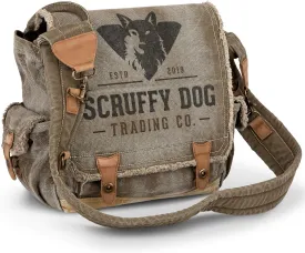 SCRUFFY DOG Crossbody Vintage Messenger Bag for Men and Women - Satchel Bag Men - Canvas Shoulder Bags - 13 inch