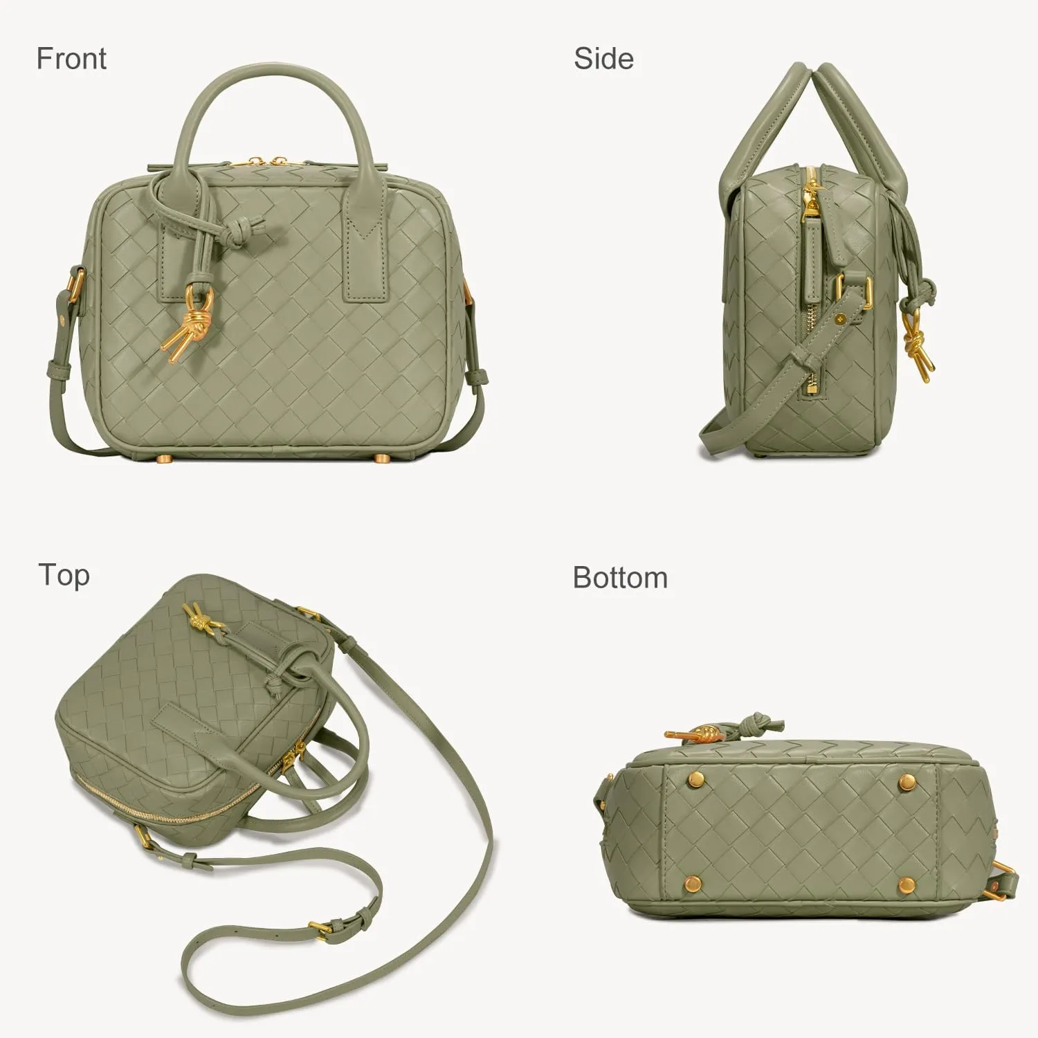 Woven Bag for Women Top Handle Satchel Handbag Crossbody Bag PU Leather Shoulder Bag Woven Purses for Women